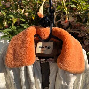 Marfa Stance Shearling Collar Bright Orange Detachable Accessory